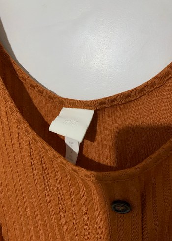 Düğmeli Kahverengi Kadın Askılı Bluz - Görsel 2