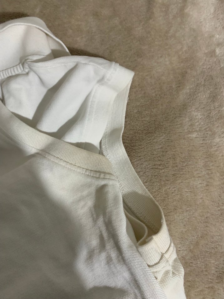 Kadın Beyaz Kolsuz Polo Yaka Midi crop - Görsel 4