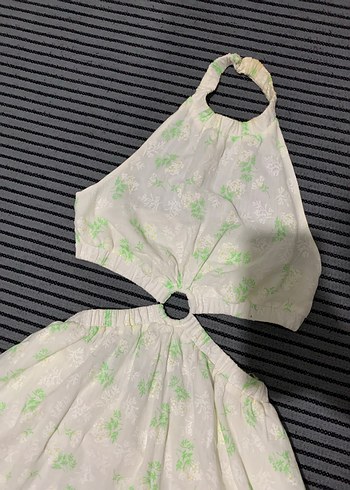 Detaylı Beyaz Bohem Uzun Elbise - Görsel 3