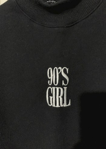 Siyah Uzun Kollu Kadın Sweatshirt - Görsel 3