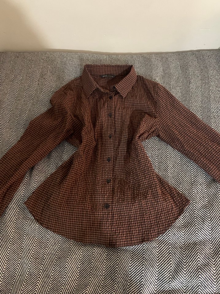 Bele oturan Vintage gömlek - Görsel 2