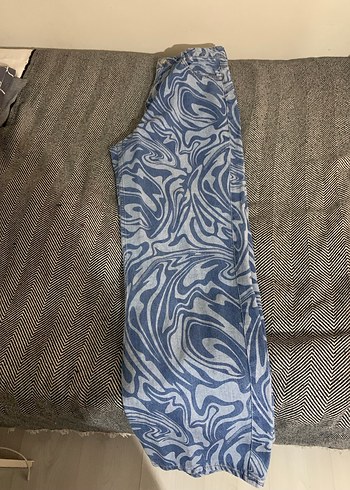 Mavi Batik Desenli Kadın Denim Pantolon - Görsel 3