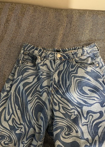 Mavi Batik Desenli Kadın Denim Pantolon - Görsel 5