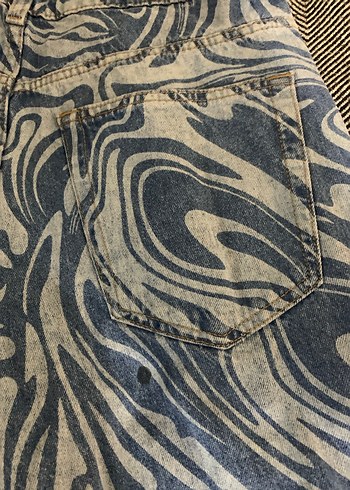 Mavi Batik Desenli Kadın Denim Pantolon - Görsel 4
