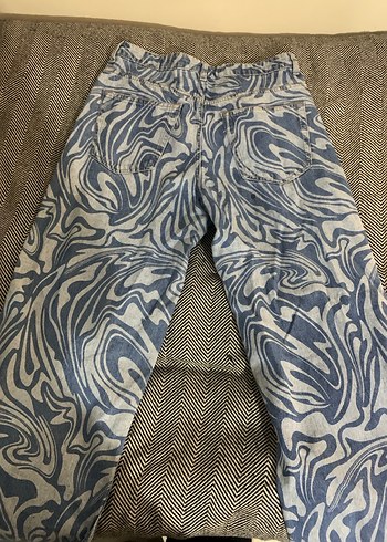 Mavi Batik Desenli Kadın Denim Pantolon - Görsel 2