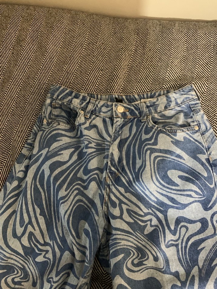 Mavi Batik Desenli Kadın Denim Pantolon - Görsel 5