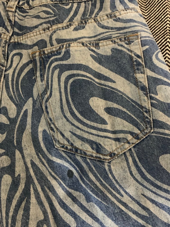 Mavi Batik Desenli Kadın Denim Pantolon - Görsel 4