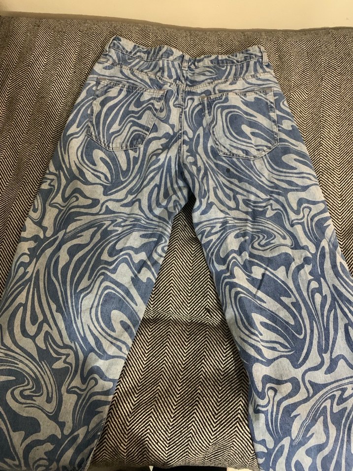Mavi Batik Desenli Kadın Denim Pantolon - Görsel 2