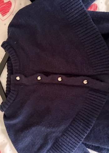 Kadın Lacivert Triko Denim Hırka - Görsel 3