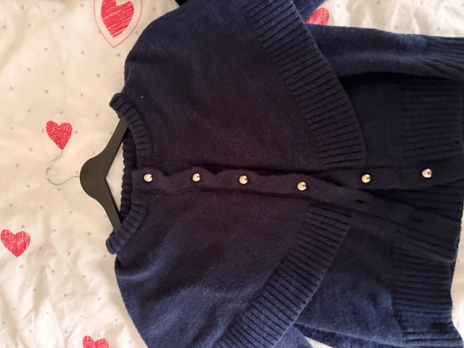 Kadın Lacivert Triko Denim Hırka - Görsel 3