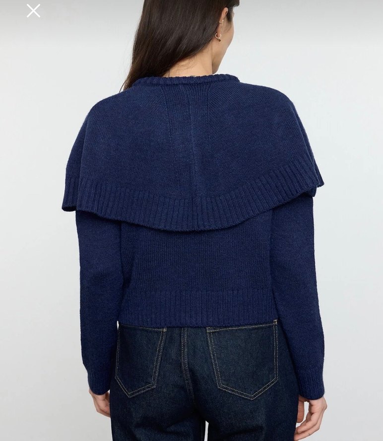 Kadın Lacivert Triko Denim Hırka - Görsel 2