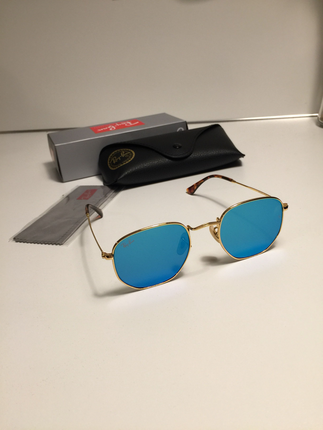 Ray Ban RB3548-N 51 ekartman-Hexagonal Mavi aynalı flat cam-Yeni