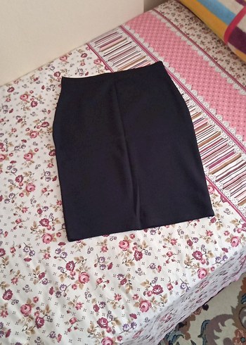 Düz Siyah Midi Kalem Etek