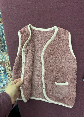 Kız Çocuk gülkurusu renk  Kolsuz Yelek - Görsel 2