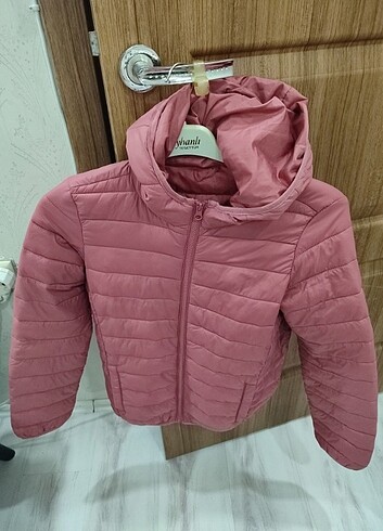 xs Beden pembe Renk Mavi Bayan Kısa Mont