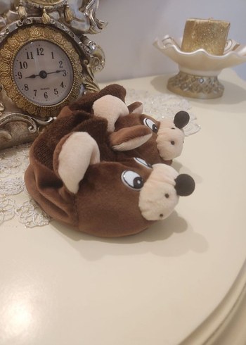 Erkek kiz Çocuk Kahverengi Hayvan Figürlü Sıcak Panduf - Görsel 2