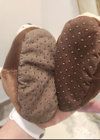 Erkek kiz Çocuk Kahverengi Hayvan Figürlü Sıcak Panduf - Görsel 3