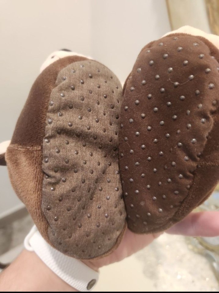 Erkek kiz Çocuk Kahverengi Hayvan Figürlü Sıcak Panduf - Görsel 3