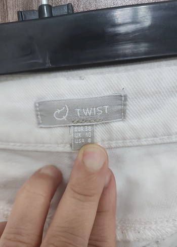 Beyaz Kadın Kot Pantolon TWIST - Görsel 2
