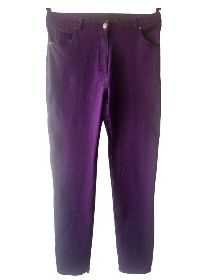 Kadın Mor Dar Kesim Parlak Pantolon - Görsel 2