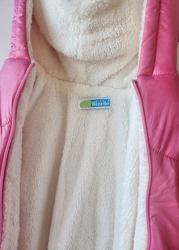 Pembe Kürklü Kapüşonlu Bebek Tulumu - Görsel 3