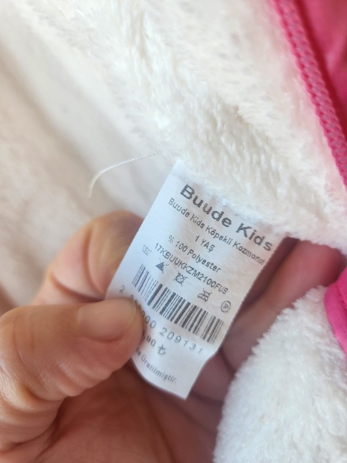 Pembe Kürklü Kapüşonlu Bebek Tulumu - Görsel 4