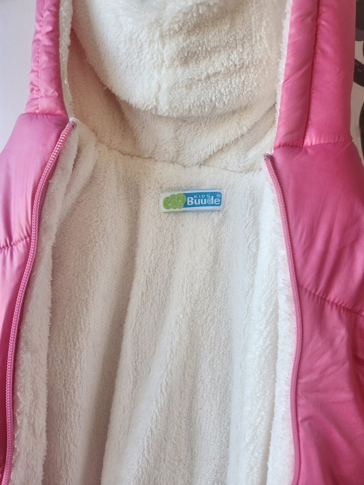 Pembe Kürklü Kapüşonlu Bebek Tulumu - Görsel 3