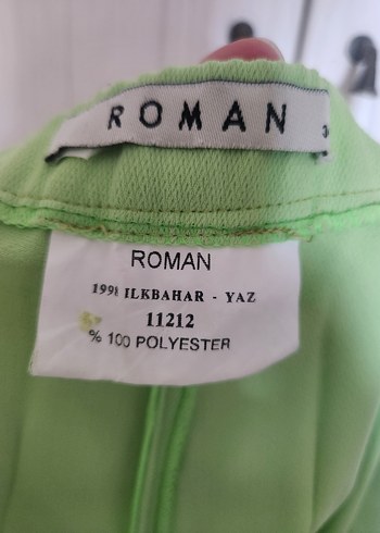 Yeşil Pilili Midi Kumaş Kadın Pantolon - Görsel 3