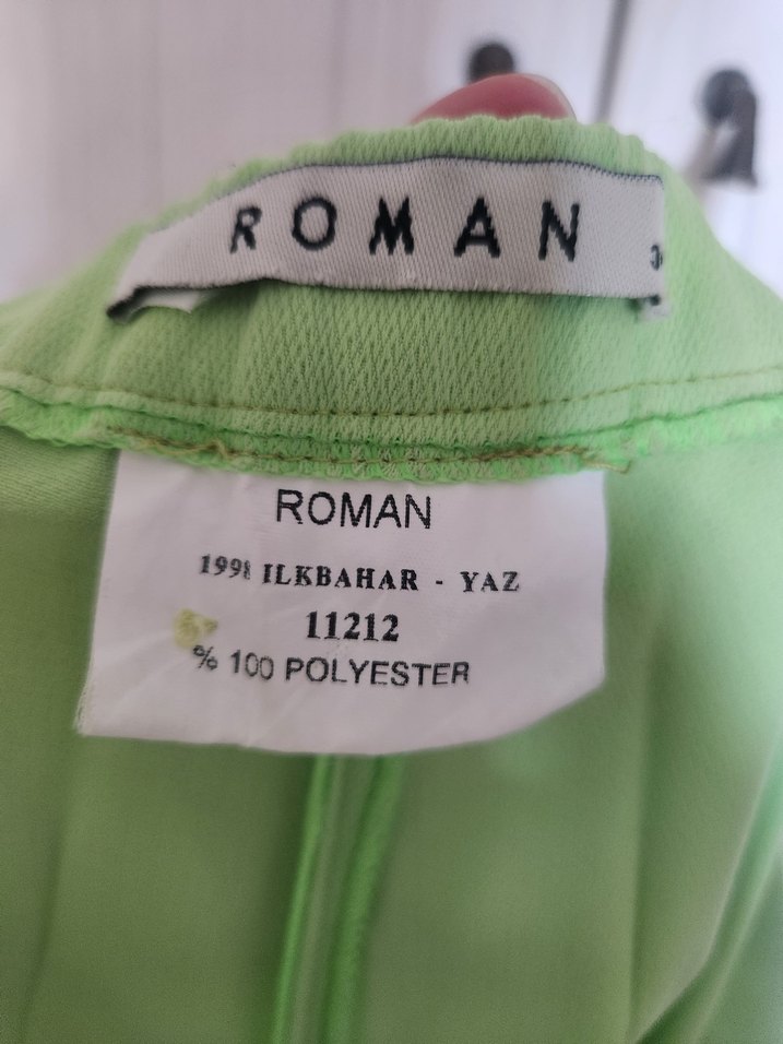 Yeşil Pilili Midi Kumaş Kadın Pantolon - Görsel 3