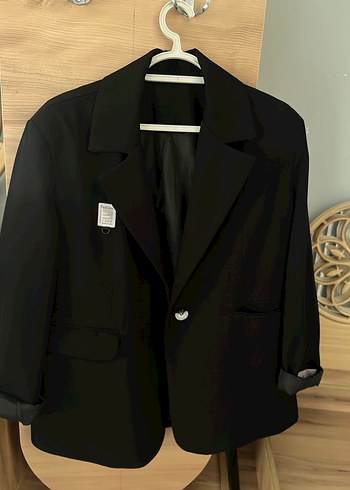 Zara Düğmeli Siyah Kadın Ofis Blazeri