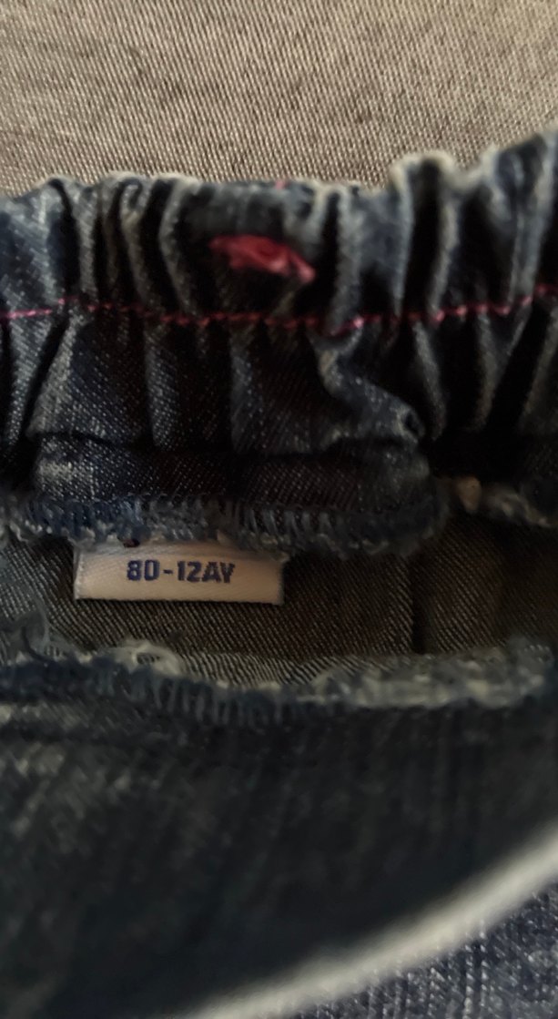 Nakışlı Fırfırlı Pembe Kot Etek - Görsel 2