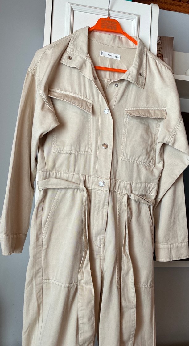 Mongo Bej Keten Kadın Uzun Tulum - Görsel 2