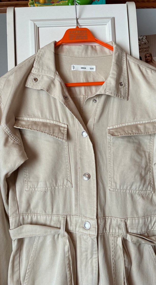 Mongo Bej Keten Kadın Uzun Tulum - Görsel 3