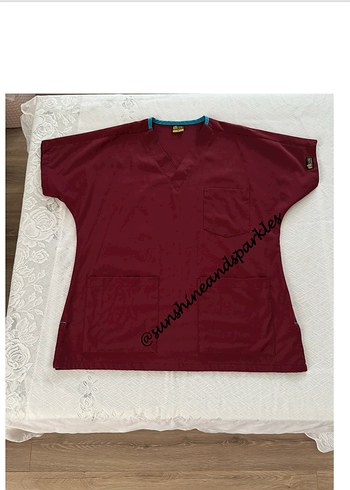 Çizgi Üniforma Bordo Scrubs