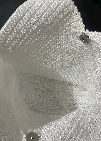 Zara Beyaz Örgü Kadın Çanta