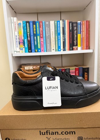 Lufian Siyah Deri Sneaker