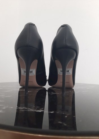 38 Beden siyah Renk Siyah Parlak Taşlı Yüksek Topuklu Stiletto