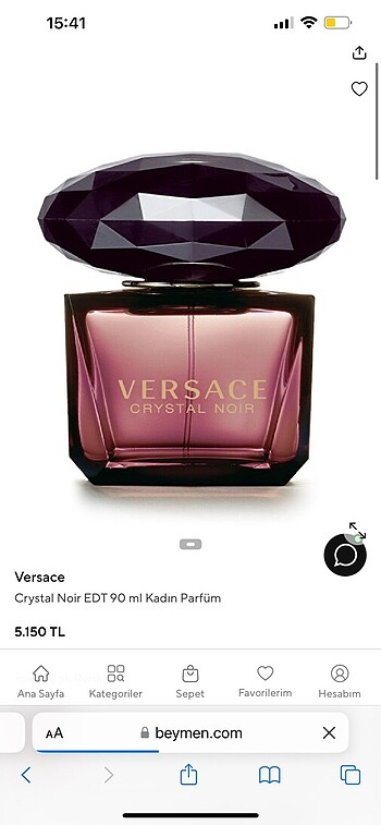 Versace crystal noir Orjinal 90 ml ürün