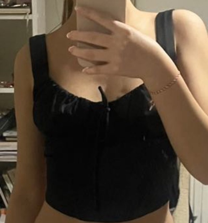 Bershka siyah saten Büstiyer - Görsel 2