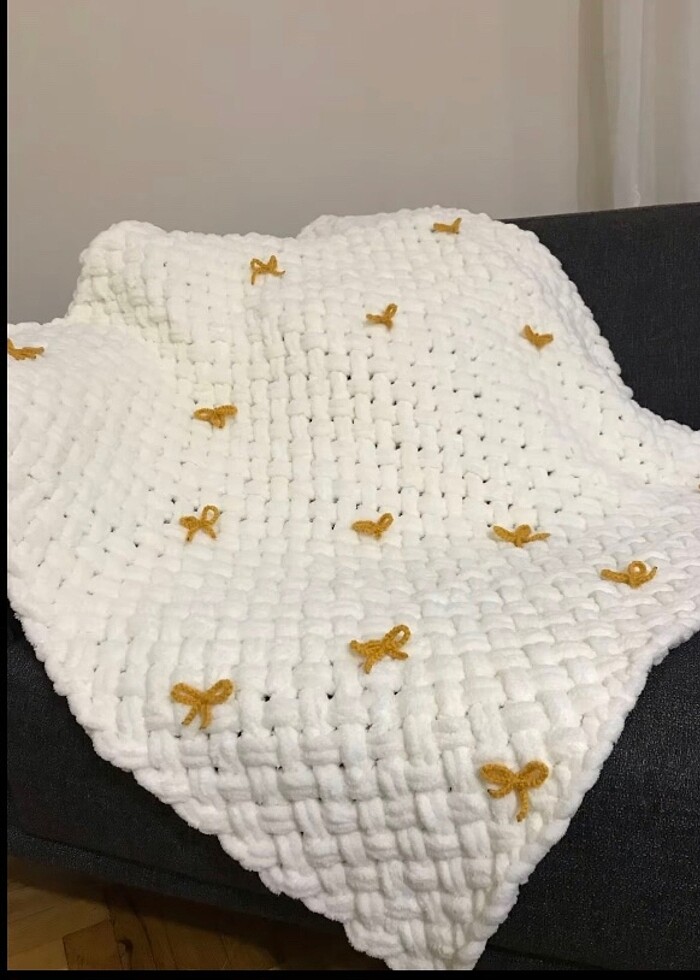 Puffy kalpli, fiyonk battaniye - Görsel 3