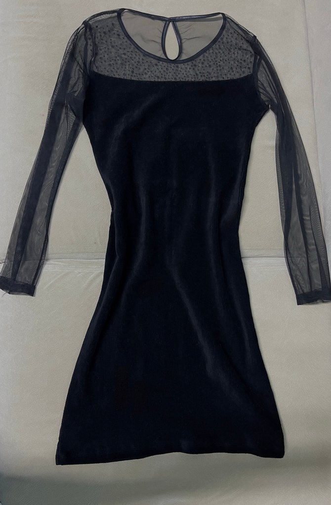 Siyah kadife elbise - Görsel 2