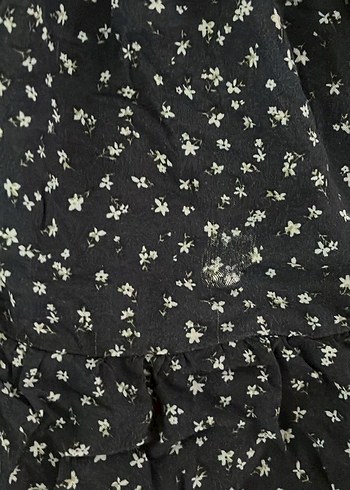 Bershka elbise V Yaka Lacivert Midi Bohem Elbise - Görsel 3