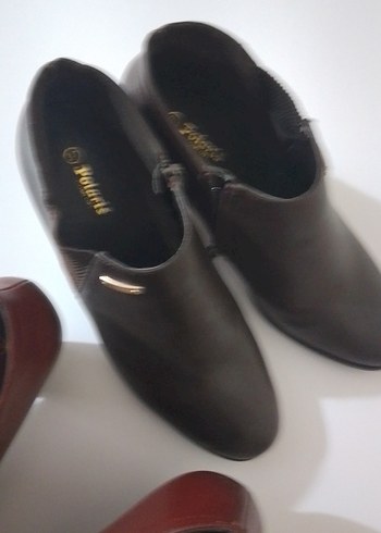 Bordo Deri Kadın Dolgu Topuk Bot - Görsel 2