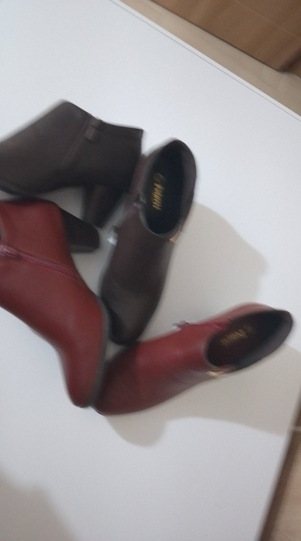 Bordo Deri Kadın Dolgu Topuk Bot - Görsel 3