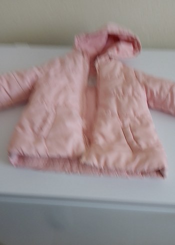 Kız Çocuk Kapüşonlu Pembe Fermuarlı Mont - Görsel 3