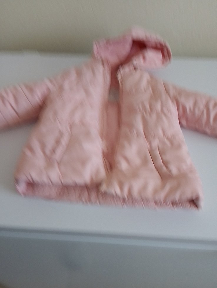 Kız Çocuk Kapüşonlu Pembe Fermuarlı Mont - Görsel 3