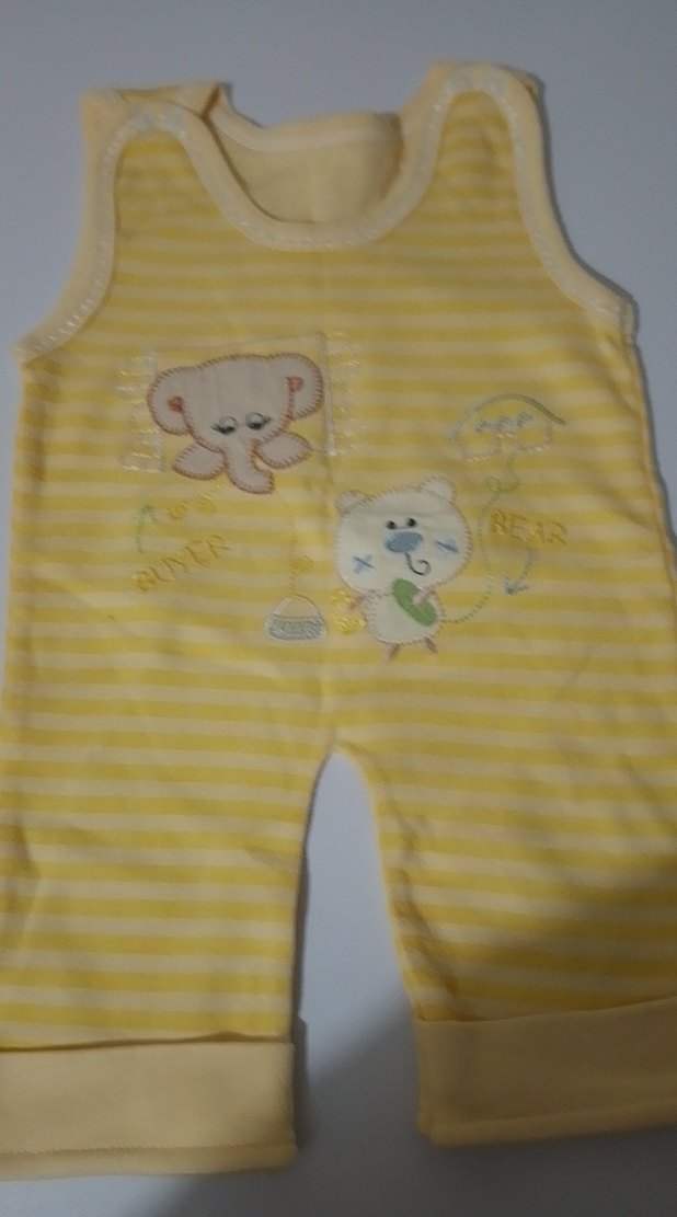 Sarı Nakışlı Bebek Erkek Tulum - Görsel 2