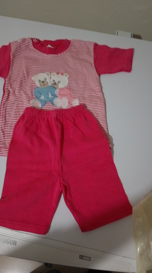 Pembe Bebek Kız Takımı Uzun Kollu Düğmeli - Görsel 2