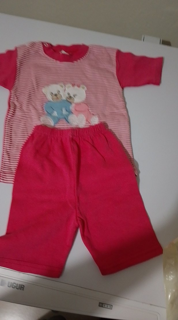 Pembe Bebek Kız Takımı Uzun Kollu Düğmeli - Görsel 3