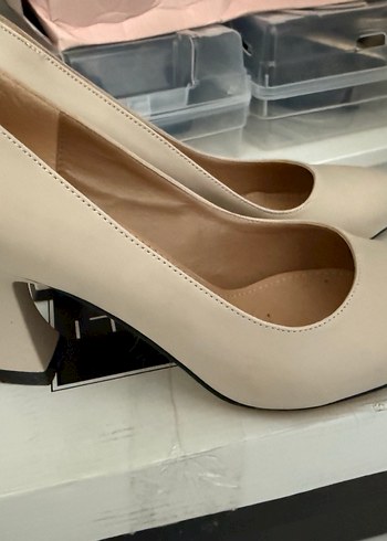 37 Beden ten rengi Renk Kırcalı Bej Stiletto Kadın Ayakkabı